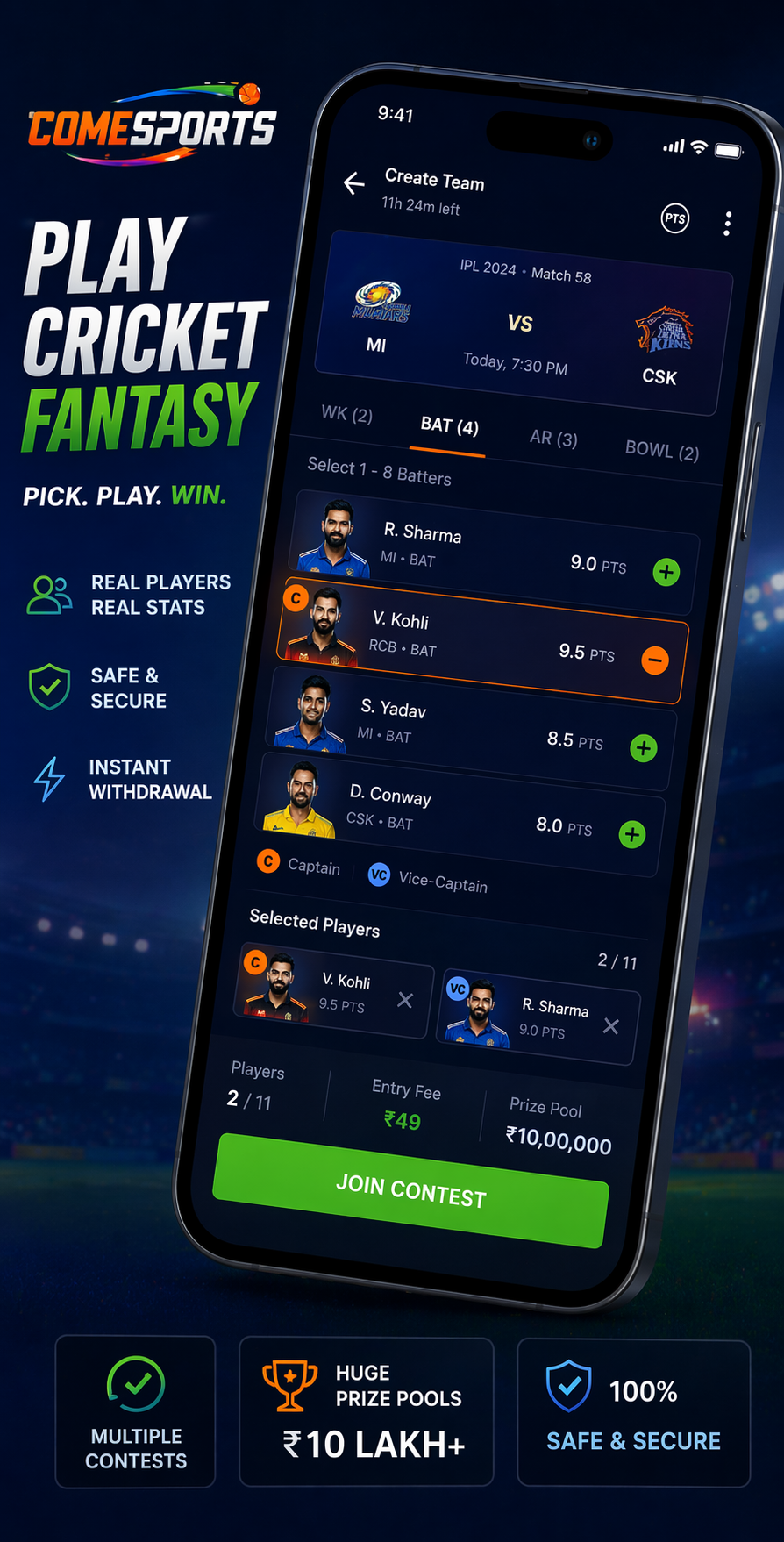 RS9 APK cricket fantasy visual