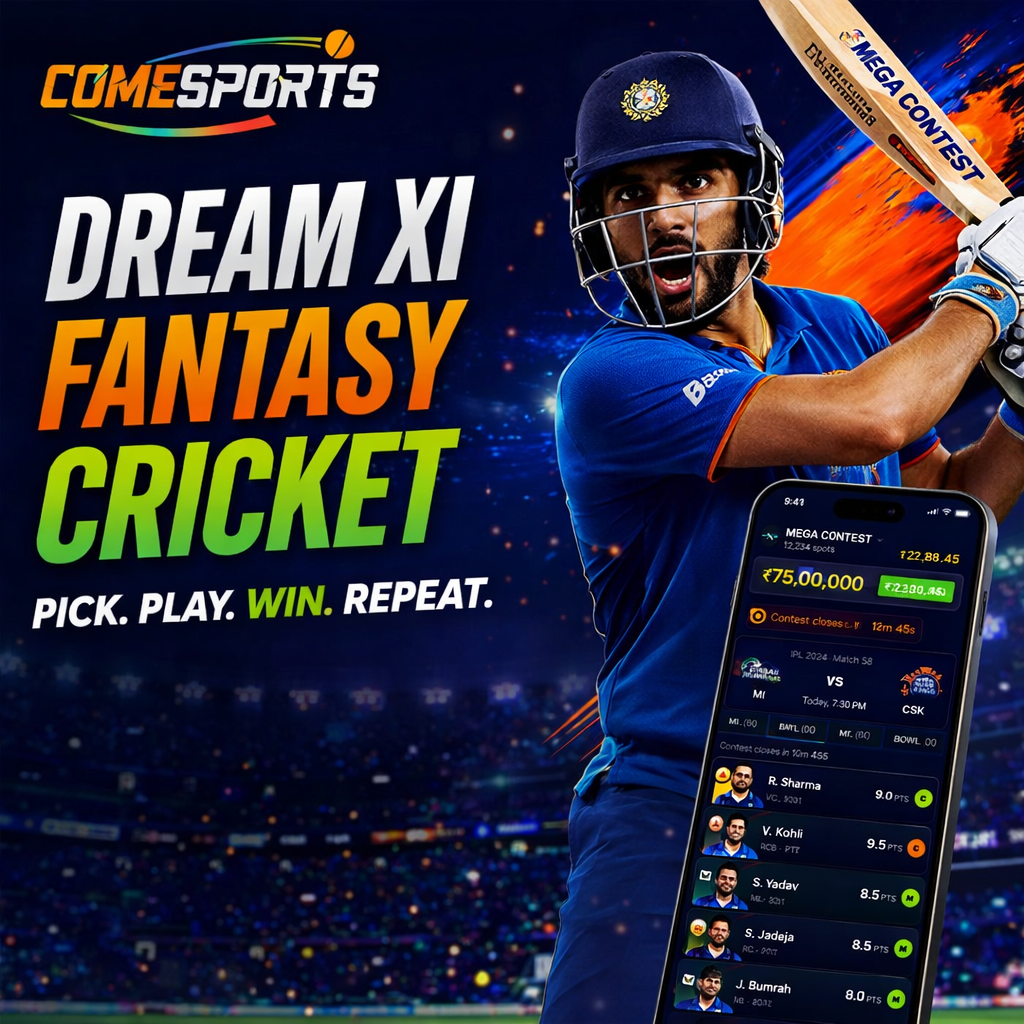 RS9 APK Dream XI fantasy cricket ad visual